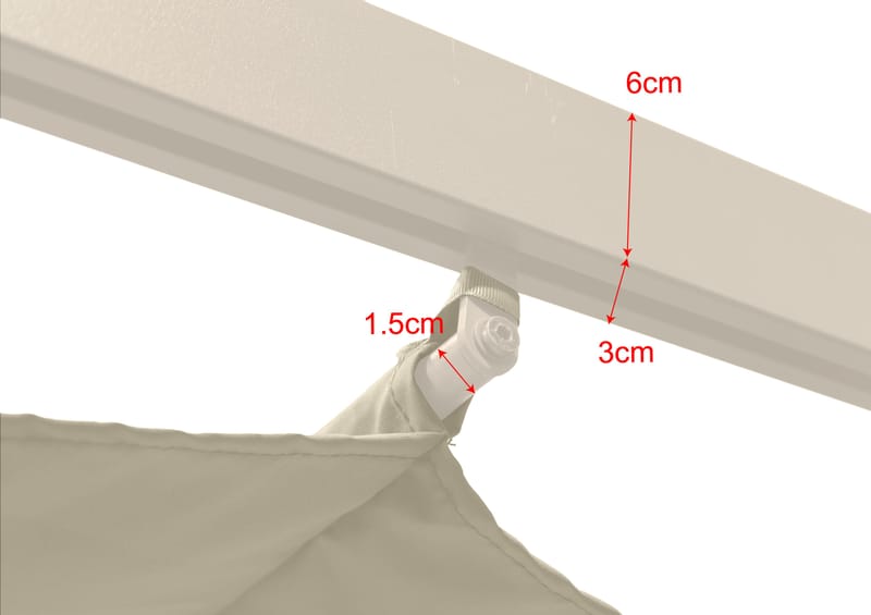 Porto Pergola 3x3 m i aluminium med tag til solafskærmning - Beige - Havemøbler - Solafskærmning - Pergola