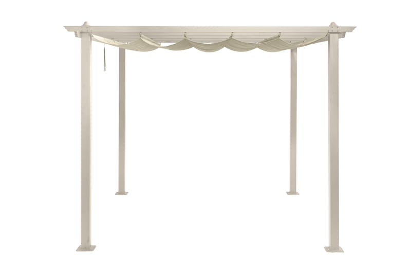 Porto Pergola 3x3 m i aluminium med tag til solafskærmning, Beige