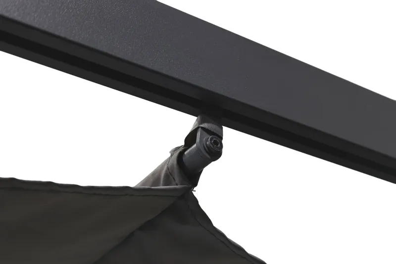 Porto Pergola 3x3 m i aluminium med tag til solafskærmning - Mørkegrå - Havemøbler - Solafskærmning - Pergola