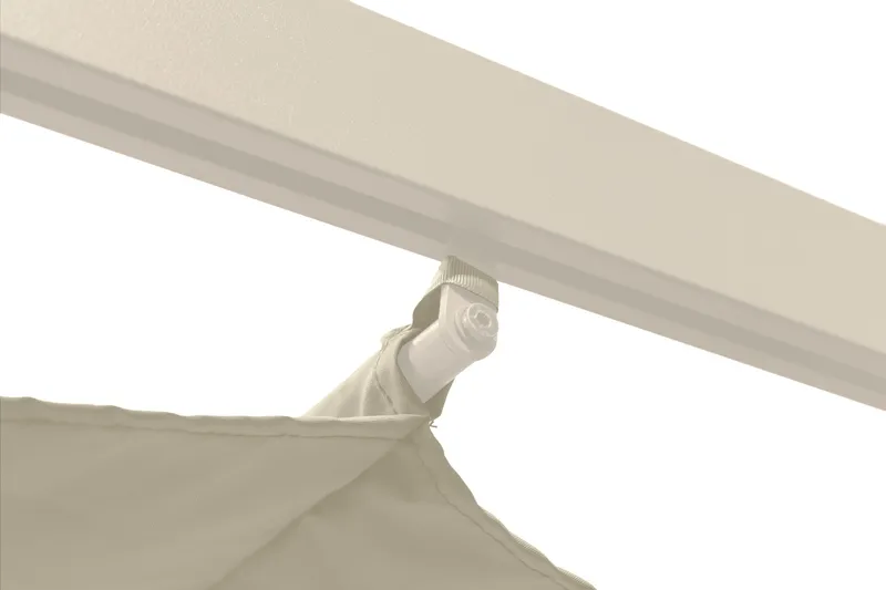 Porto Pergola 3x3 m i aluminium med tag til solafskærmning - Beige - Havemøbler - Solafskærmning - Pergola