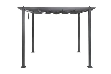 Porto Pergola 3x3 m i aluminium med tag til solafskærmning - Mørkegrå - Havemøbler - Solafskærmning - Pergola