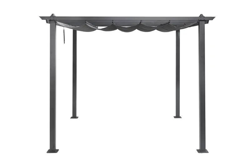 Porto Pergola 3x3 m i aluminium med tag til solafskærmning - Mørkegrå - Havemøbler - Solafskærmning - Pergola