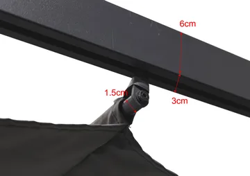 Porto Pergola 3x3 m i aluminium med tag til solafskærmning - Mørkegrå - Havemøbler - Solafskærmning - Pergola
