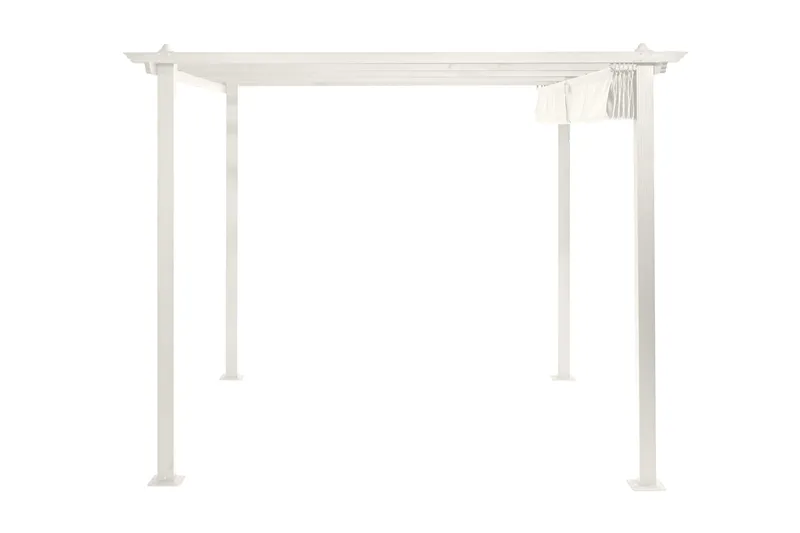 Porto Pergola 3x3 m i aluminium med tag til solafskærmning, Hvid