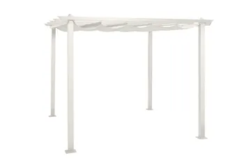 Porto Pergola 3x3 m i aluminium med tag til solafskærmning - Hvid - Havemøbler - Solafskærmning - Pergola