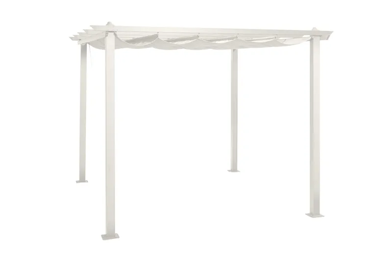 Porto Pergola 3x3 m i aluminium med tag til solafskærmning - Hvid - Havemøbler - Solafskærmning - Pergola