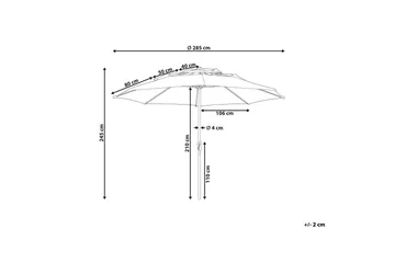 Roblin Parasol 285x285 cm - Beige/Sort - Havemøbler - Solafskærmning - Parasoller - Balkonparasol