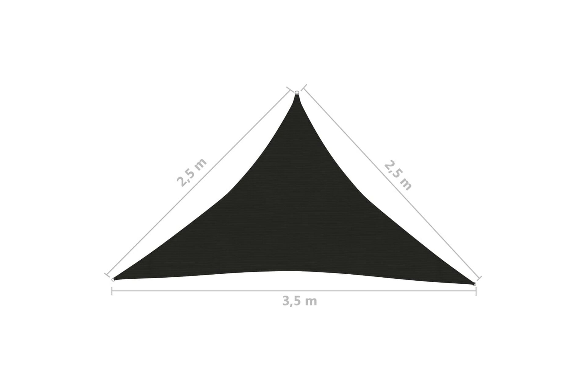 solsejl 160 g/m² 2,5x2,5x3,5 m HDPE sort - Sort - Havemøbler - Solafskærmning - Solsejl