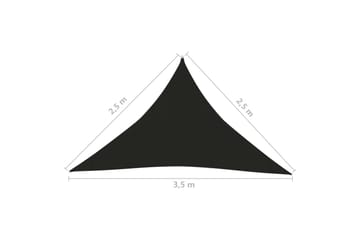 solsejl 160 g/m² 2,5x2,5x3,5 m HDPE sort - Sort - Havemøbler - Solafskærmning - Solsejl