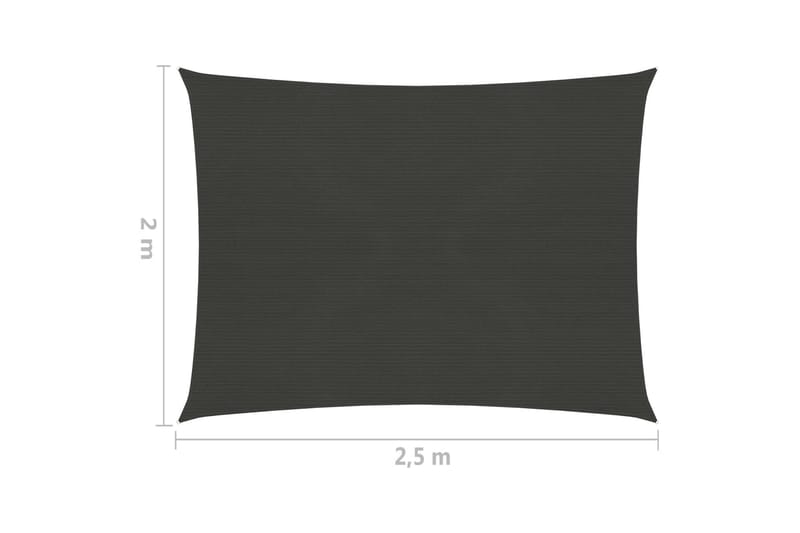 Solsejl 160 g/m² 2x2,5 m hdpe antracitgrå - Antracit - Solsejl