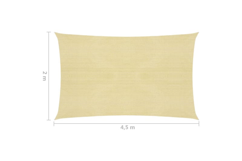 solsejl 160 g/m² 2x4,5 m HDPE beige - Beige - Solsejl