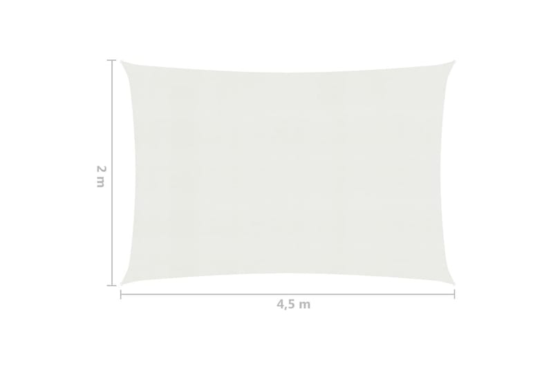Solsejl 160 g/m² 2x4,5 m hdpe hvid - Hvid - Havemøbler - Solafskærmning - Solsejl