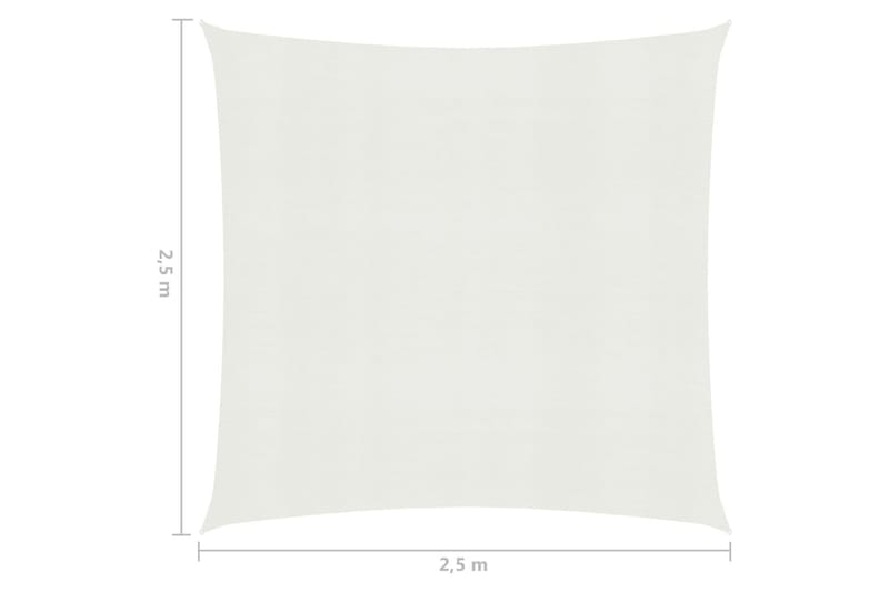 Solsejl 2,5x2,5 m 160 g/m² hdpe hvid - Hvid - Havemøbler - Solafskærmning - Solsejl