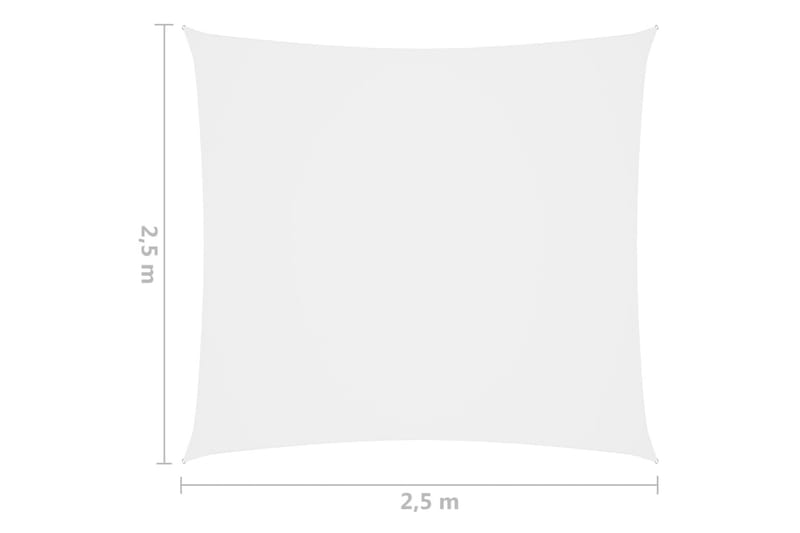 solsejl 2,5x2,5 m firkantet oxfordstof hvid - Hvid - Solsejl