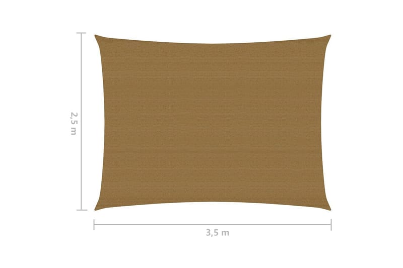 solsejl 2,5x3,5 m 160 g/m² HDPE gråbrun - Gråbrun - Havemøbler - Solafskærmning - Solsejl