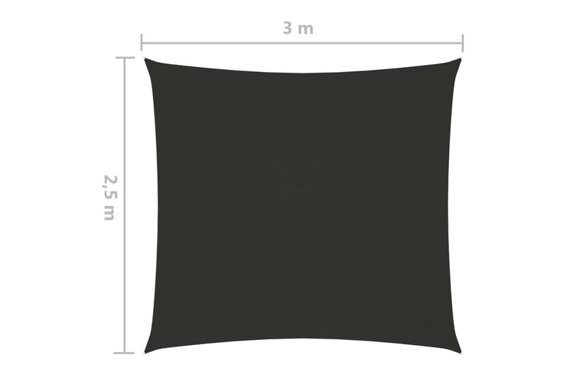 solsejl 2,5x3 m rektangulær oxfordstof antracitgrå - Antracit - Solsejl