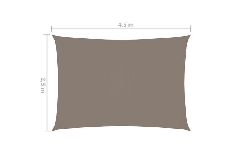 solsejl 2,5x4,5 m rektangulær oxfordstof gråbrun - Gråbrun - Solsejl
