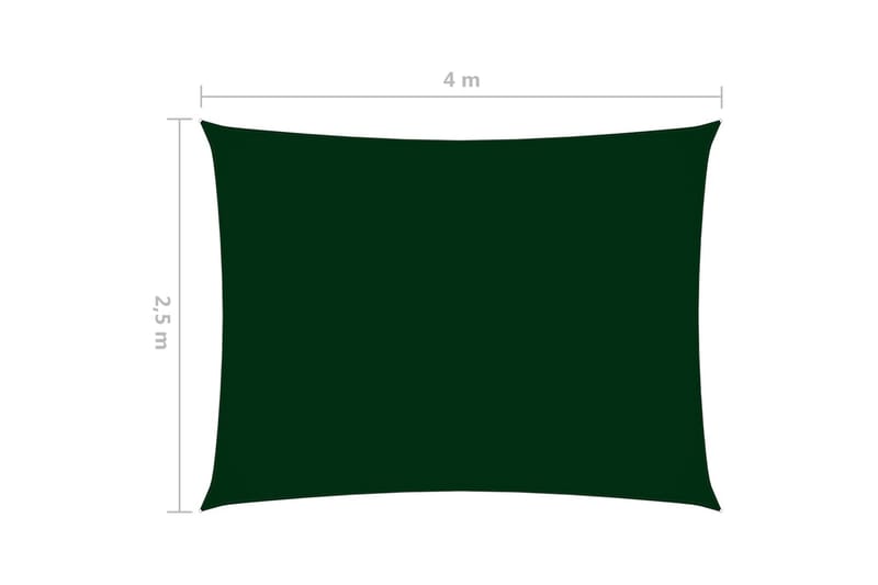solsejl 2,5x4 m rektangulær oxfordstof mørkegrøn - Grøn - Solsejl