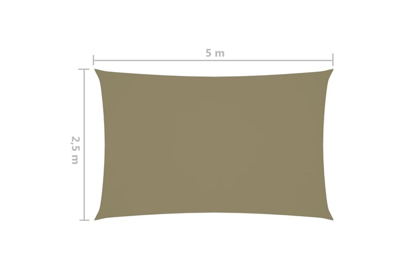 solsejl 2,5x5 m rektangulær oxfordstof beige - Beige - Havemøbler - Solafskærmning - Solsejl