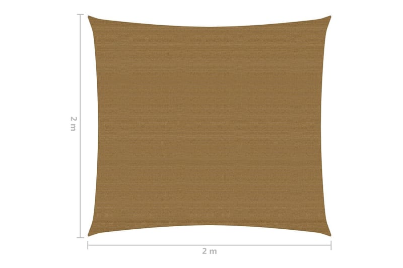 solsejl 2x2 m 160 g/m² HDPE gråbrun - Gråbrun - Havemøbler - Solafskærmning - Solsejl