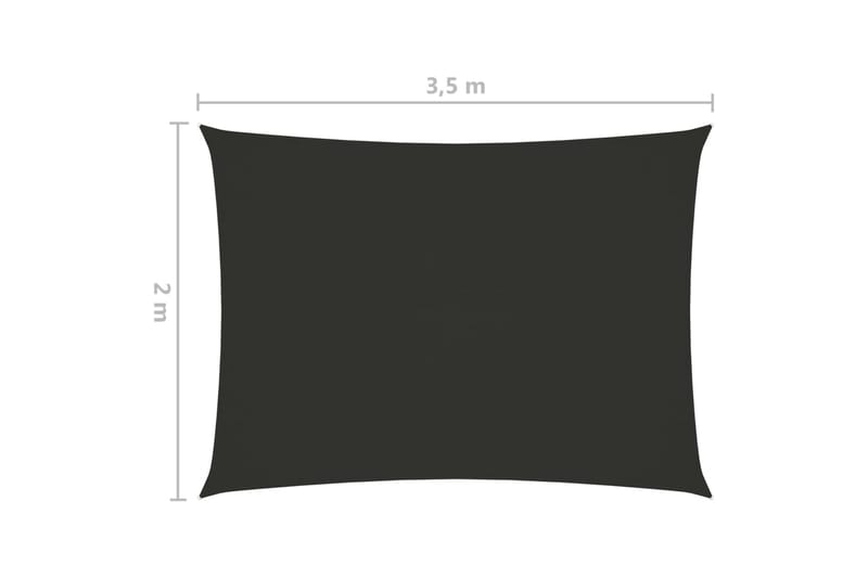 solsejl 2x3,5 m oxfordstof rektangulær antracitgrå - Antracit - Solsejl