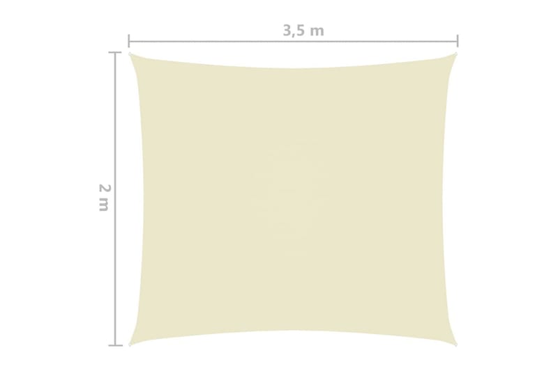 solsejl 2x3,5 m rektangulær oxfordstof cremefarvet - Creme - Solsejl