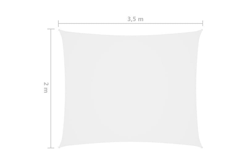 solsejl 2x3,5 m rektangulær oxfordstof hvid - Hvid - Solsejl
