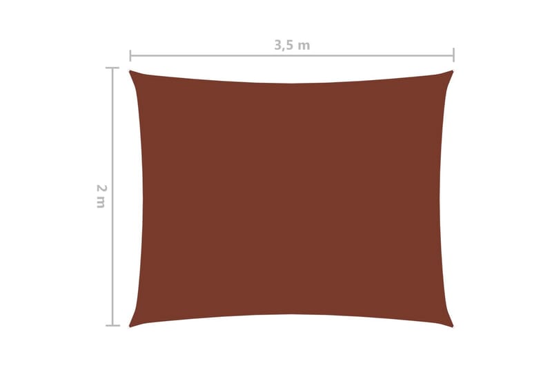 solsejl 2x3,5 m rektangulær oxfordstof terrakotta - Solsejl