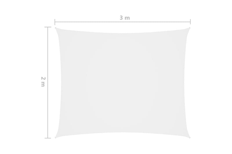solsejl 2x3 m rektangulær oxfordstof hvid - Hvid - Solsejl