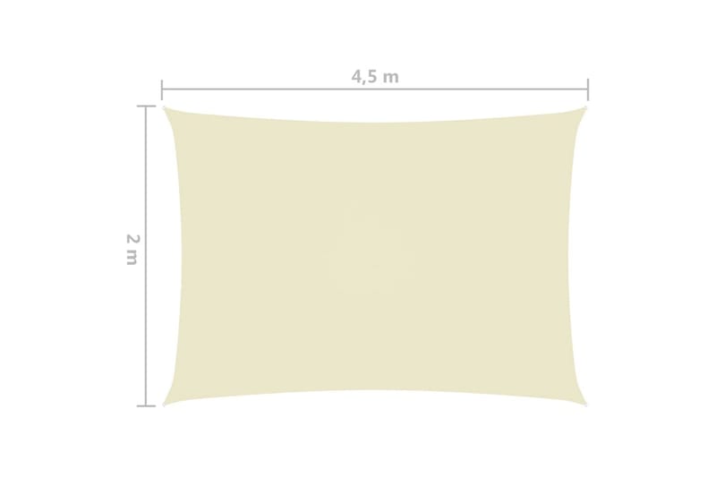 solsejl 2x4,5 m rektangulær oxfordstof cremefarvet - Creme - Solsejl