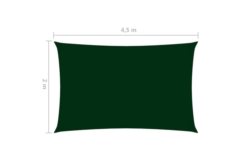 solsejl 2x4,5 m rektangulær oxfordstof mørkegrøn - Grøn - Solsejl