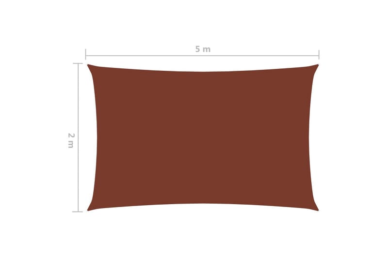 solsejl 2x5 m rektangulær oxfordstof terrakotta - Orange - Solsejl