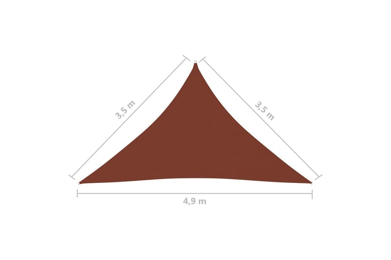 solsejl 3,5x3,5x4,9 m oxfordstof trekantet terrakotta - Havemøbler - Solafskærmning - Solsejl