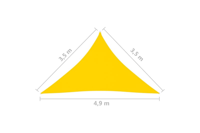 solsejl 3,5x3,5x4,9 m trekantet oxfordstof gul - Gul - Havemøbler - Solafskærmning - Solsejl
