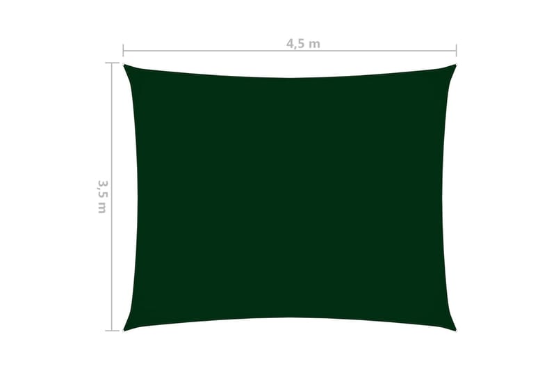 solsejl 3,5x4,5 m rektangulær oxfordstof mørkegrøn - Grøn - Solsejl