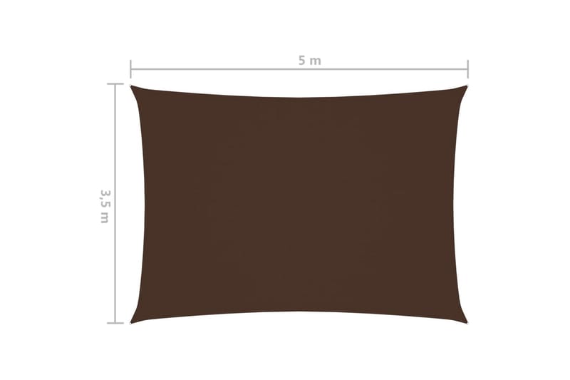solsejl 3,5x5 m oxfordstof rektangulær brun - Brun - Solsejl
