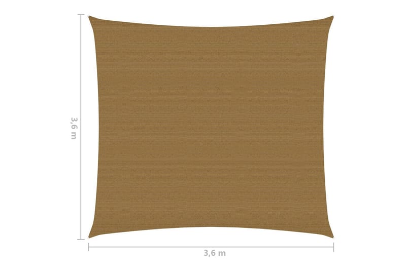 solsejl 3,6x3,6 m 160 g/m² HDPE gråbrun - Gråbrun - Havemøbler - Solafskærmning - Solsejl