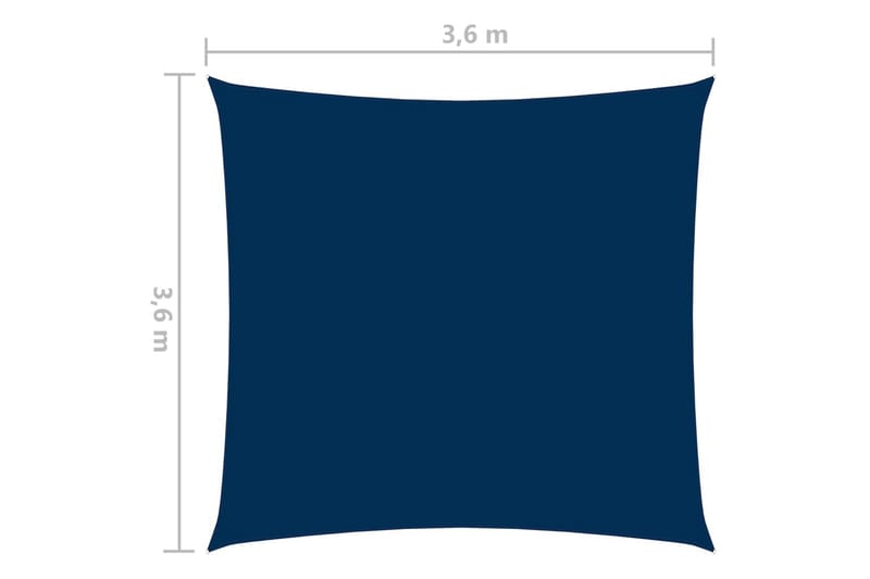 solsejl 3,6x3,6 m oxfordstof firkantet blå - Blå - Solsejl