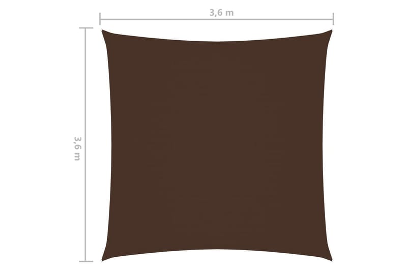 solsejl 3,6x3,6 m oxfordstof firkantet brun - Brun - Solsejl