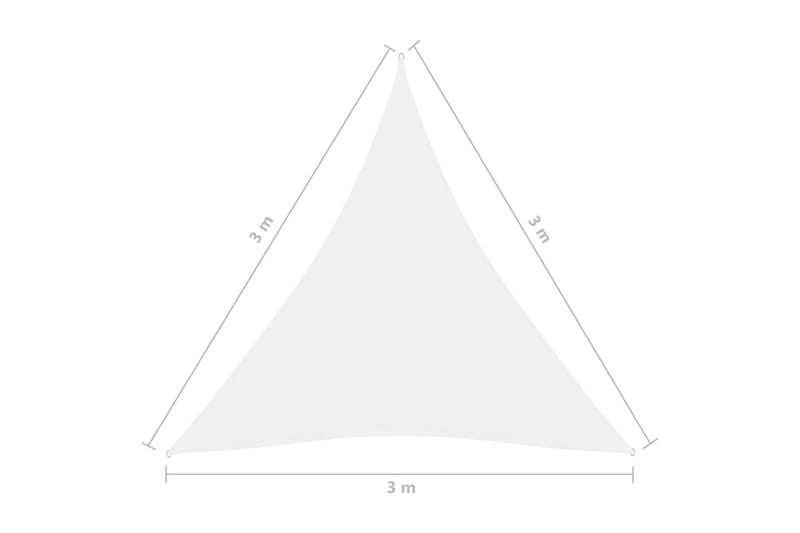 Solsejl 3x3x3 m Oxfordstof Trekantet Hvid - Hvid - Solsejl