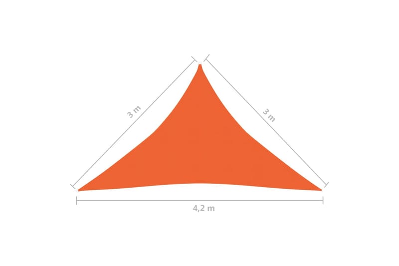 solsejl 3x3x4,2 m 160 g/m² HDPE orange - Orange - Havemøbler - Solafskærmning - Solsejl