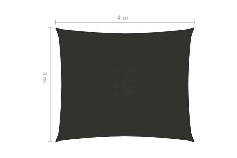 solsejl 3x4 m rektangulær oxfordstof antracitgrå - Antracit - Solsejl