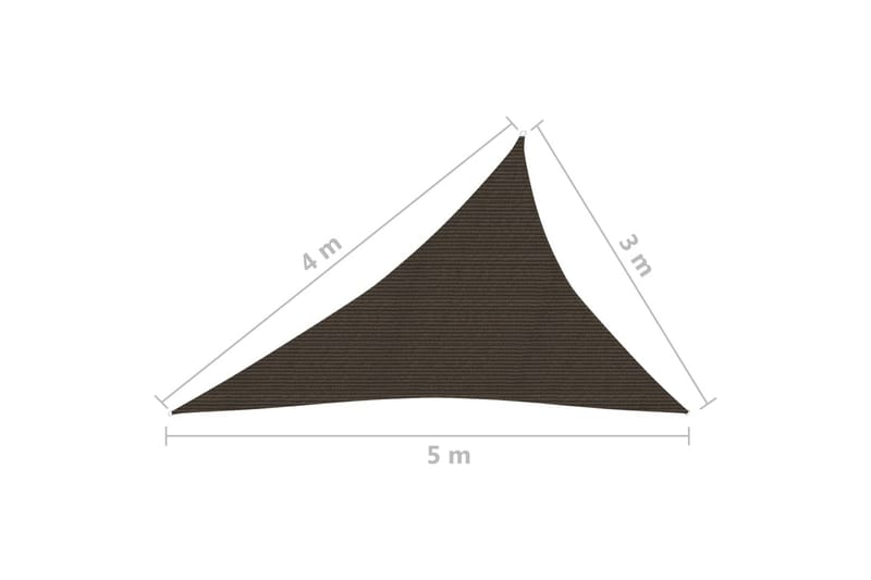 Solsejl 3x4x5 m 160 g/m² hdpe brun - Brun - Havemøbler - Solafskærmning - Solsejl