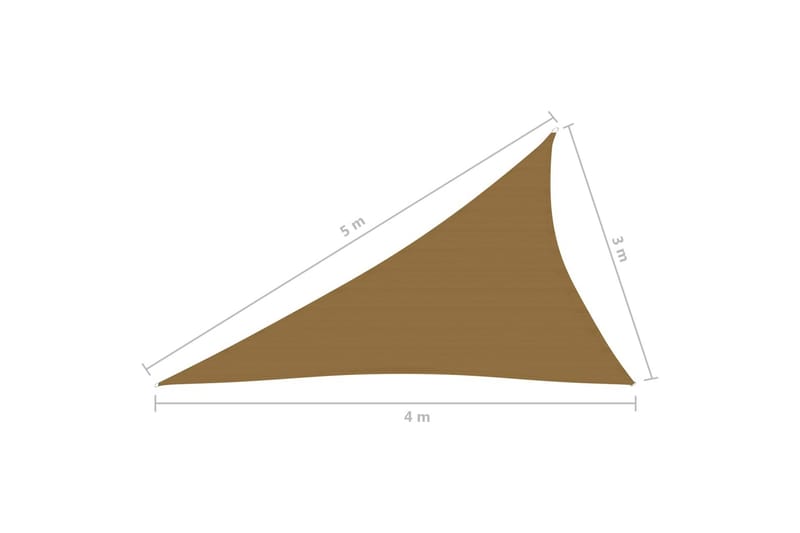 solsejl 3x4x5 m 160 g/m² HDPE gråbrun - Gråbrun - Havemøbler - Solafskærmning - Solsejl
