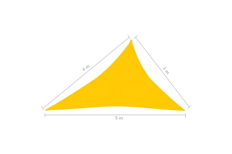 solsejl 3x4x5 m 160 g/m² HDPE gul - Gul - Havemøbler - Solafskærmning - Solsejl