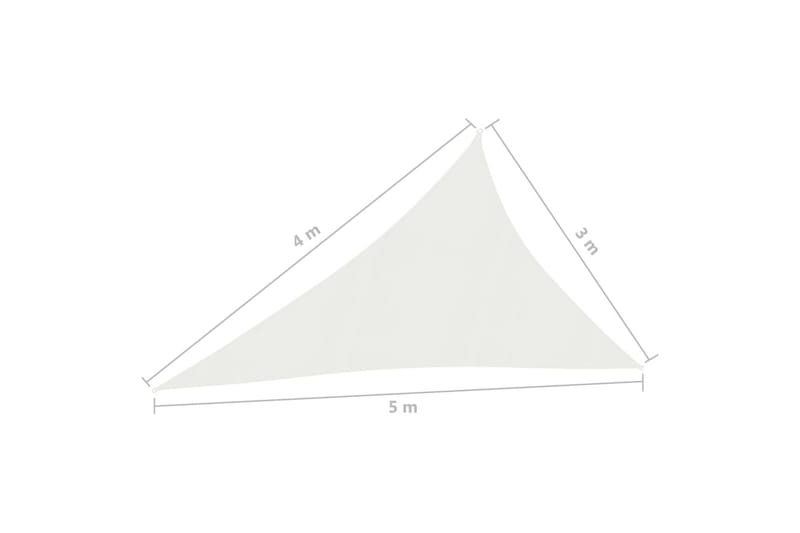 Solsejl 3x4x5 m 160 g/m² Hdpe Hvid - Hvid - Havemøbler - Solafskærmning - Solsejl
