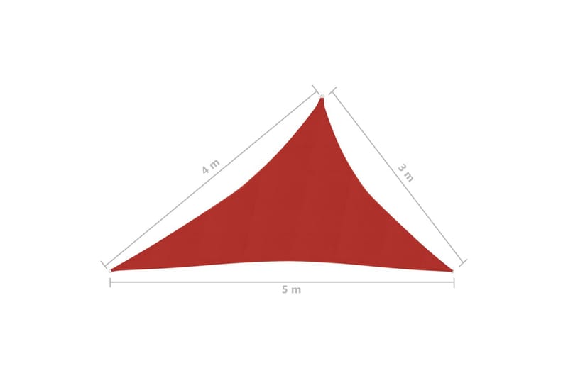 Solsejl 3x4x5 m 160 g/m² hdpe rød - Rød - Havemøbler - Solafskærmning - Solsejl