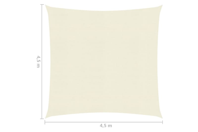 Solsejl 4,5x4,5 m 160 g/m² hdpe cremefarvet - Creme - Solsejl