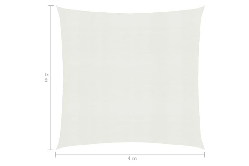 Solsejl 4x4 m 160 g/m² hdpe hvid - Hvid - Havemøbler - Solafskærmning - Solsejl