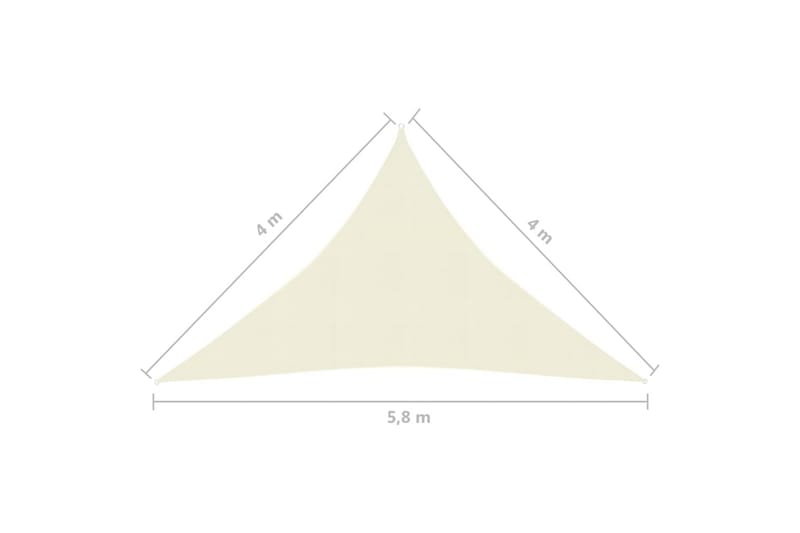 Solsejl 4x4x5,8 m 160 g/m² hdpe cremefarvet - Creme - Havemøbler - Solafskærmning - Solsejl